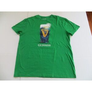 Guinness Shirt Mens Large Green Beer Graphic Stout Harp Logo Irish Pub Tee